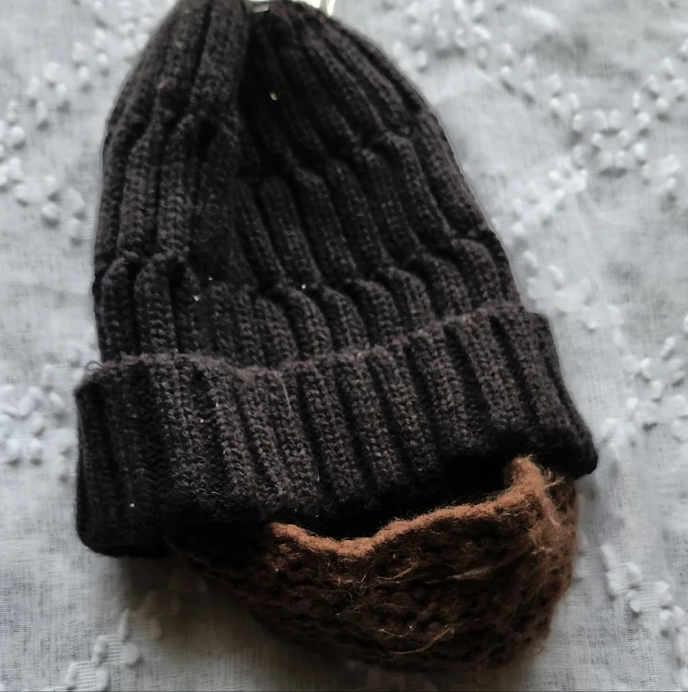 Cozy Brown and Black Kids Face Mask